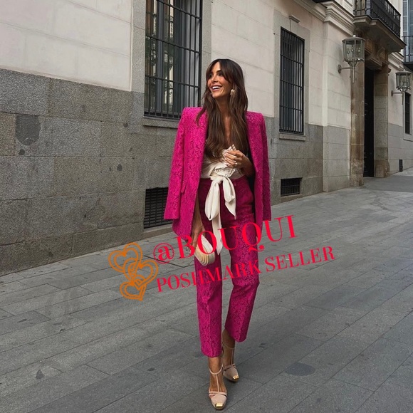 BLOGGERS FAV ZARA HIGH WAISTED PINK LACE PANTS - Picture 8 of 8